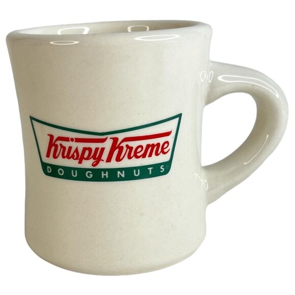 Krispy Kreme Other - 2010 Krispy Kreme Doughnut Logo Mug Retro Diner Style Ceramic Coffee Advertising